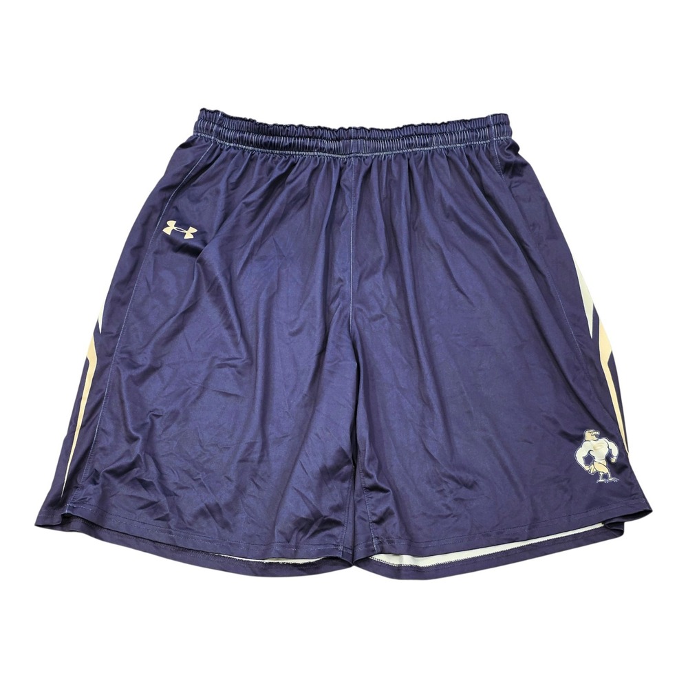 Mens Under Armour Authentic Eagles Game Used Basketball Shorts Blue Gold 2XL
